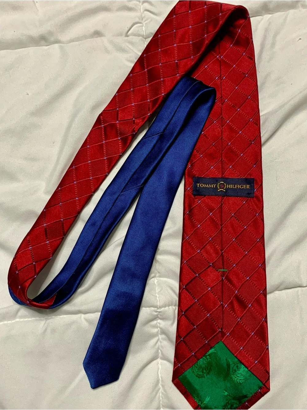 Designer Men's Tie Set - Navy, Dark Blue, Red